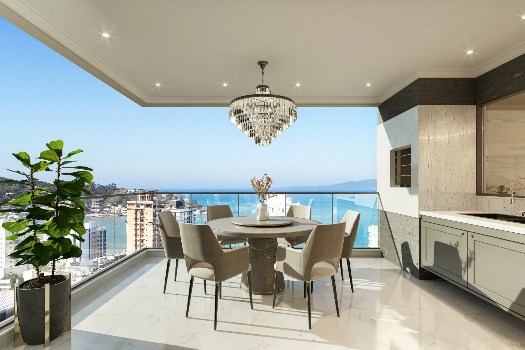 Penthouse à Santa Monica, terrasse avec vue sur l'océan